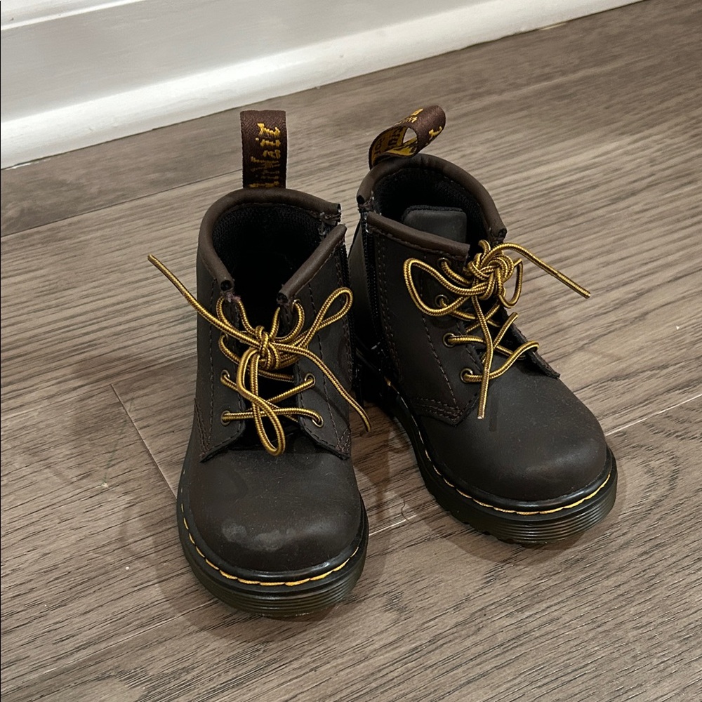 Dr. Martens Dark Brown Leather For Babies
